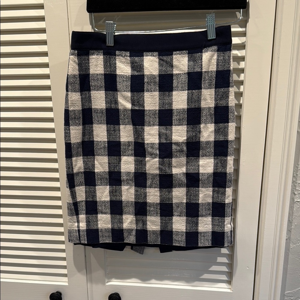 J crew gingham pencil skirt